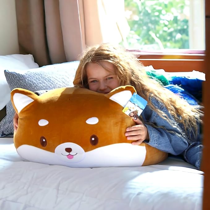29-Inch Jumbo Shiba Inu Plush – Giant Stuffed Dog Toy, Squishy & Soft Cuddle Buddy for Kids & Adults – Kawaii Dog Pillow, for Girls, Boys, Pet Lovers, Home Decor