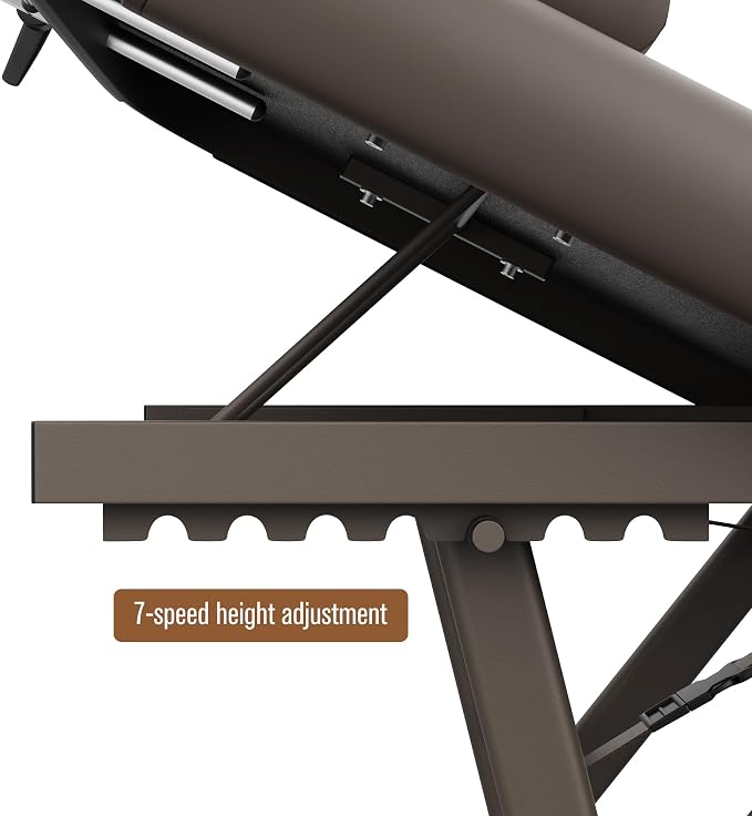 Olela Heavy Duty Stationary Massage Table - Adjustable Massage Table with Adjustable Height & Backrest, Spa Tables with PU Leather, C-Shaped Pillow and Sturdy Metal Frame Support Up to 1000LBS