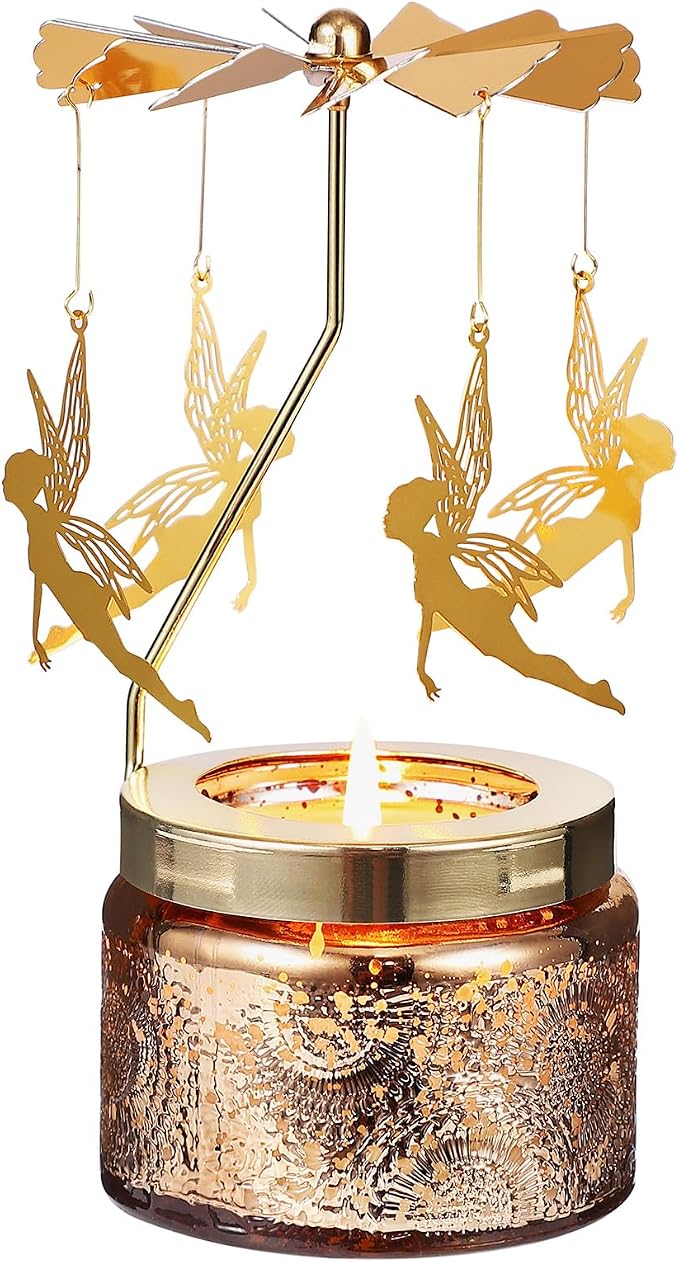 Girl with Wings Rotating Candle, Gifts for Women Mom Daughter Sister Wife | Birthday Gifts for Women Friendship, Unique Scented Candle Gift for Christmas Anniversary Mothers Day