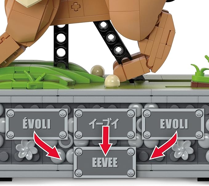 MEGA Pokémon Action Figure Building Set, Motion Eevee with 1366 Pieces, Turn Crank for Running Movement, Build & Display Toy for Collectors