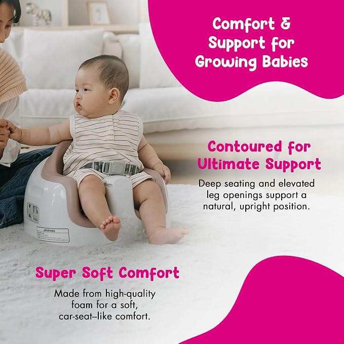 Bumbo 3-in-1 Multi Seat Baby & Toddler Non-Slip Chair with Activity Tray, Sonoran Rose - Portable High Chair with Removable Cushion Support, Safety Harness, and Storage Space