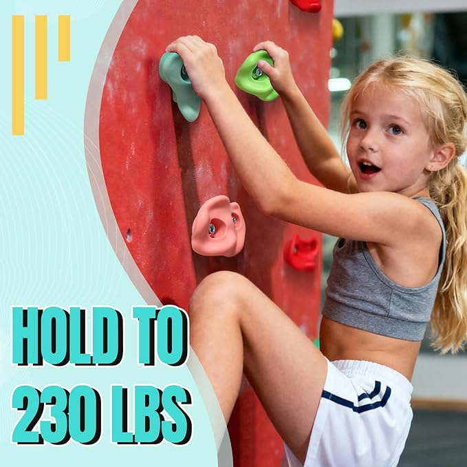30 PCS Large Rock Climbing Holds for Kids, Extra Large Climbing Rock Wall Grips, Adult Rock Wall Holds Climbing Kit with Hardware for Indoor and Outdoor Climbing Holds（Pastel Color）