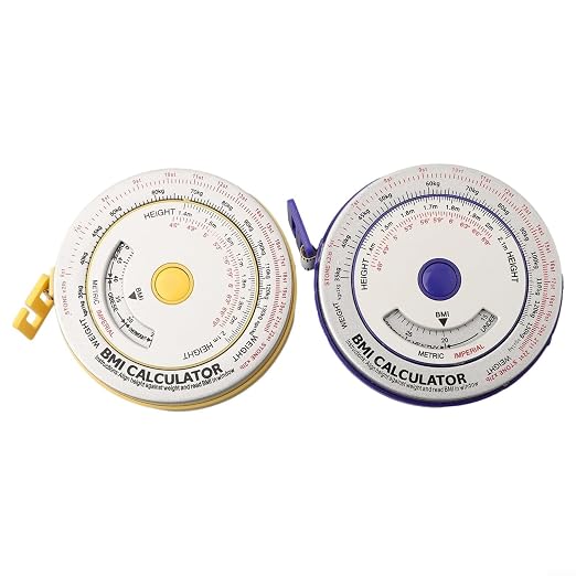 BMI Body Mass Index Tape Measure, Retractable Design with Lock Button, Plastic Material for Diet Fitness Tracking, 150cm/200cm Options(3PCS blue)