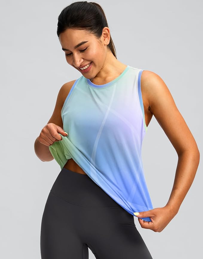 Women's Workout Tops Racerback Athletic Tank Tops Sleeveless Loose Fit Yoga Running Gym Shirts for Women