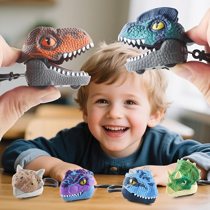 DINOBROS Dinosaur Surprise Egg Toys – 6 Pack Dino Eggs with Pull Back Cars and Chomping Action – Dinosaur Figures Easter Eggs for Kids 3-7, Perfect Easter Basket Stuffers