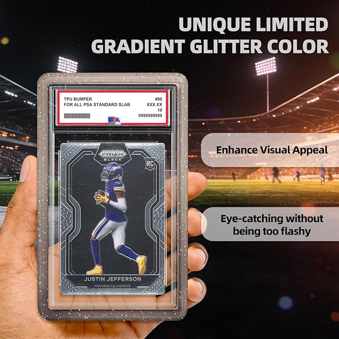 NAKIS Slab Guard for PSA Graded Cards, 1 Pack TPU Slab Protector Graded Bumper Guard for PSA Graded Card Only, Gradient Color Glitter Limited Edition, COLOR5