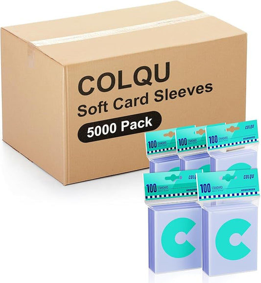 5000ct Clear Card Sleeves for Trading Cards, Soft Baseball Sports Card Sleeves, Soft Plastic Protector Fit for MTG Game Standard Cards