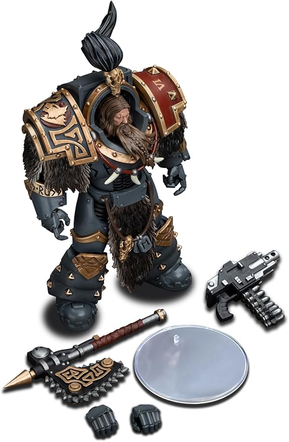 JOYTOY Warhammer 40K 1/18 Action Figures, Space Wolves Varagyr Wolf Guard Squad Varagyr Terminator 2 Perfect for Collectors & Decor, Ideal Gift for Birthdays, Christmas, Character Figure - JT5772