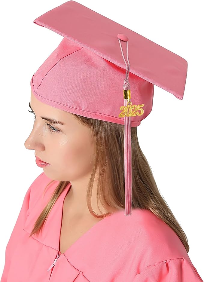 GraduationMall Matte Graduation Gown Cap Tassel Set 2025 for High School and Bachelor