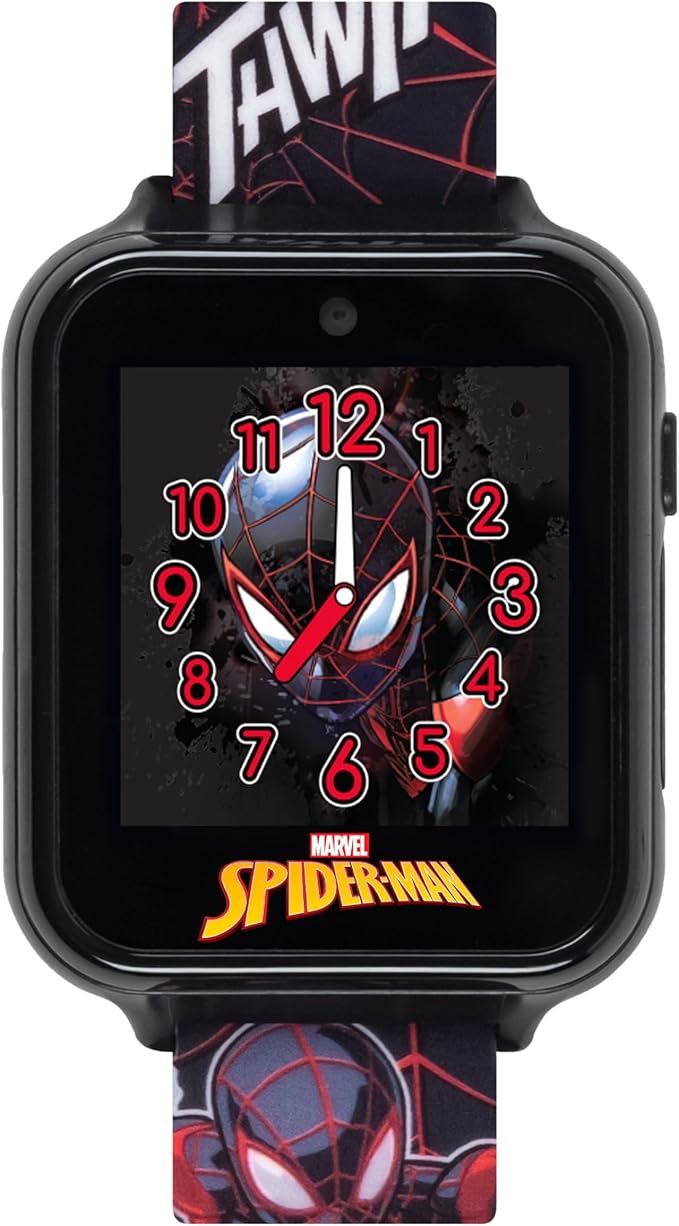 Marvel Spider-Man Kids Smart Watch – Touchscreen Interactive Watch with 10 Customizable Clock Faces, Built-in Camera, Video Recorder, Alarm, Calculator, Games & Pedometer – Fits Wrists 5.5" to 8"