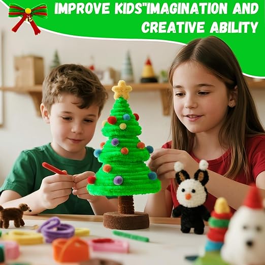 Fruit Green Pipe Cleaners Craft,Creative Craft Pipe Cleaners for Flower Making,Chenille Stems Crafting Pipe Cleaners Artificial Flowers,Craft Supplies for Home Festivals DIY,Christmas Decoration