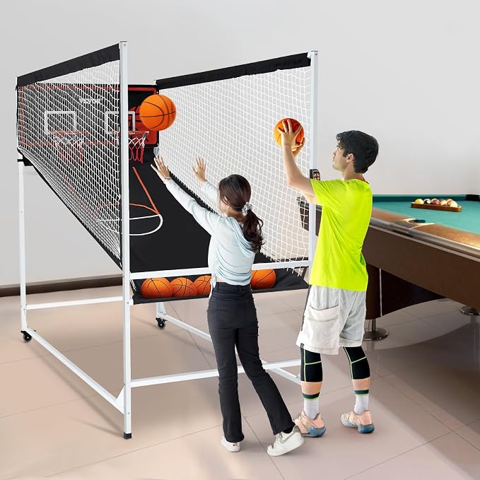 VEVOR Basketball Arcade Game Indoor, 2 Player Indoor Basketball Game, Home Dual Sport with 8 Game Modes, Electronic Scoreboard, and Inflation Pump,Adults