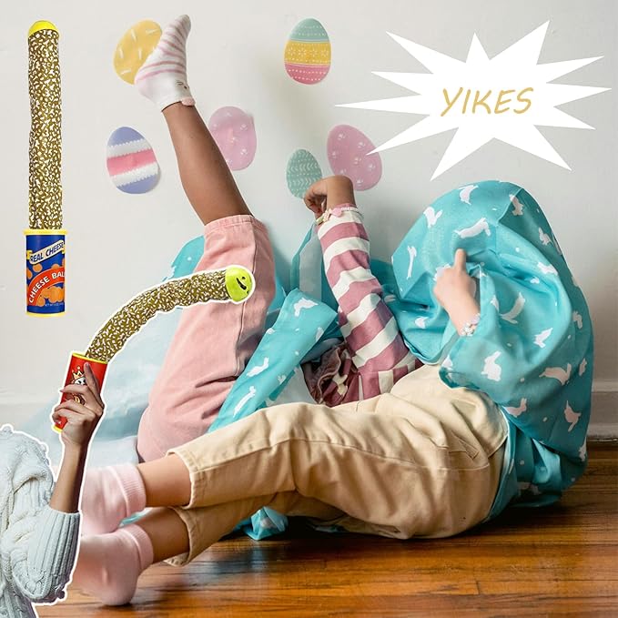 Prank Potato Chip Can Snake Pranks Jump Spring Toy Prankster Stuff Gifts for Adults, Gags Practical Joke Toys for Halloween Party Decoration Fun Toys, Blue 1 Pcs
