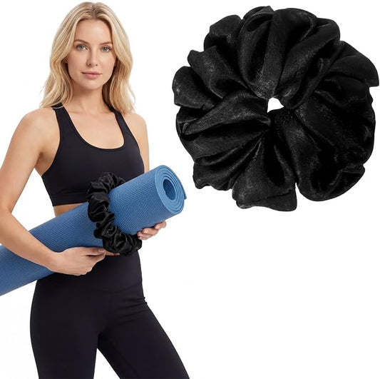 Yoga Mat Scrunchie Yoga Mat Strap Band Holds Your Yogas Mats in Style Stylish Holder Stretchable Velvet Fabric Fits All Standard Yogamats (mat not included)