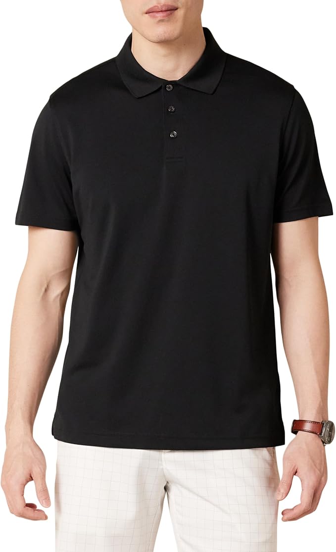 Amazon Essentials Men's Moisture Wicking Golf Polo Shirt, Short Sleeve, Slim-Fit, Quick-Dry, Active Wear