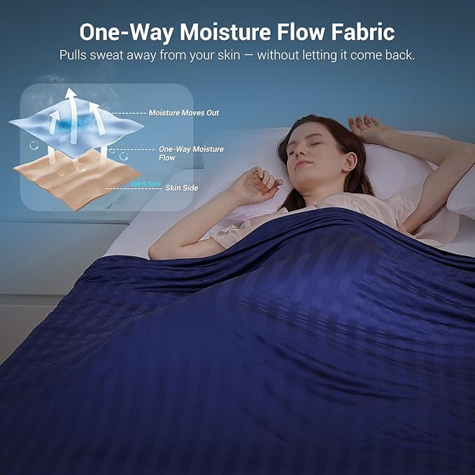 Elegear Cooling Blanket for Hot Sleepers, One-Way Moisture Flow, Twin Size | Arc-Chill® 3.0 Q-Max>0.5 Cooling Fabric with One-way Moisture Flow Helps Keep Skin Cool & Dry & Breathable, No Sticky Feeling