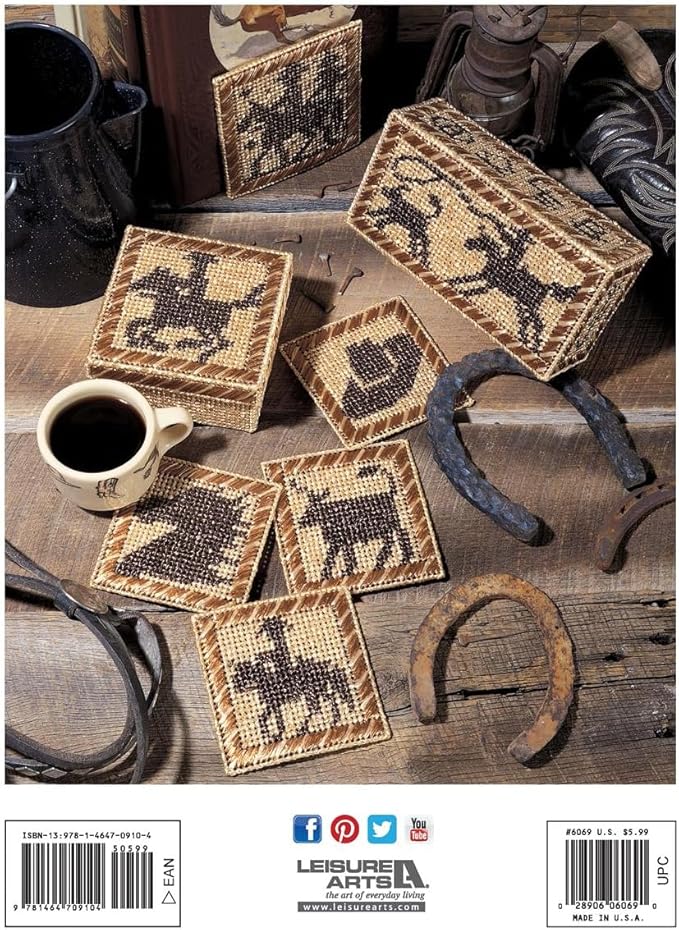 Leisure Arts Plastic Canvas Out West Cross Stitch Book, Plastic Canvas Books and Patterns, Patterns, Books, Crafts