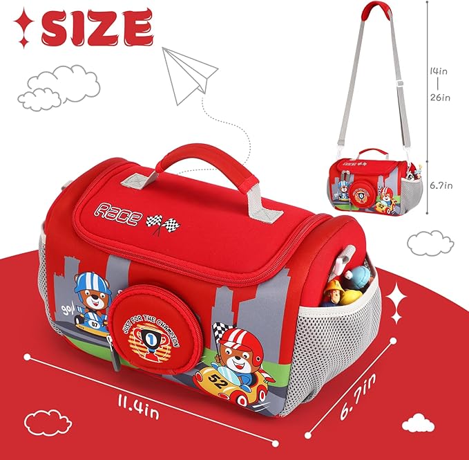Carrying Case Compatible with Little Tikes for Story Dream Machine Books Starter Set, Portable Storage Bag with Handle and Shoulder Strap for Storytime, Storybook, Character Accessories (Red)