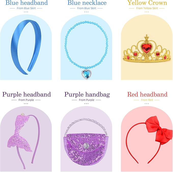 ReliBeauty Princess Dress up for Girls 3-8