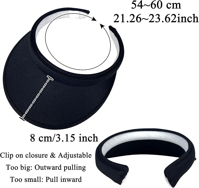 4 Pack Sun Visor Hats Women Men Clip on Cotton Wide Brim Visors Hat Outdoor Sports Golf Beach Travel Tennis Caps