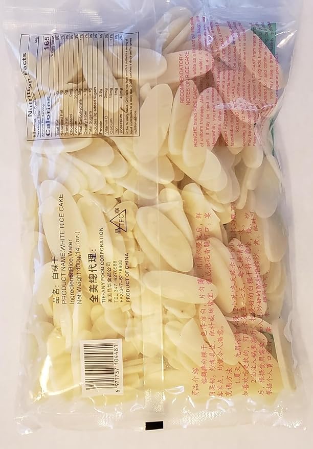 Dried White Rice Cake Slices Shanghai Rice Cake Shanghai Nian Gao 上海年糕 400G (14 oz) 1-pack