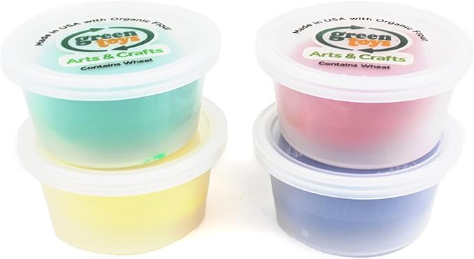 Green Toys Dough, Assorted 4-Pack - Multi-Color Creative Arts & Crafts Activity Kids Toy Set
