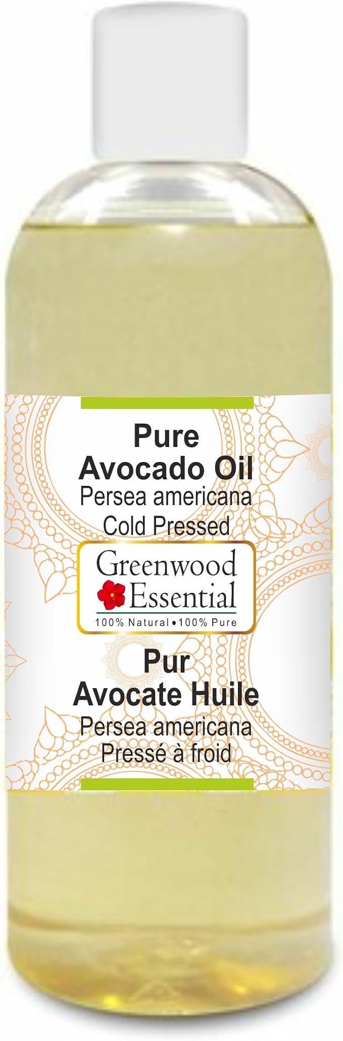 Greenwood Essential Pure Avocado Oil (Persea americana) Cold Pressed 200ml (6.76 oz)