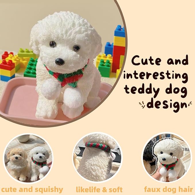 Taba Squishy Toys -Ultra-Soft Squishy Stress Relief Toys for Kids Adults,Anxiety Relief Party Favors Gifts,Handmade Squishy Dog Stress Relief Toy for Girls & Boys(White)