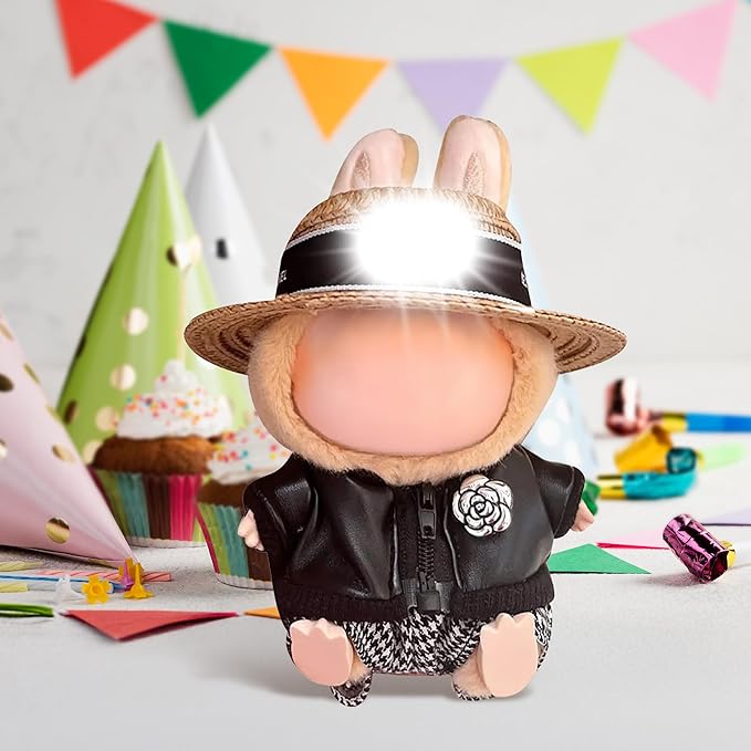 Clothes Fit for 17CM Doll, Fashion Doll Clothes Outfit Set Cute Theme Designer Toys Dress Accessories for Collector Fans Display (Black Straw Hat)