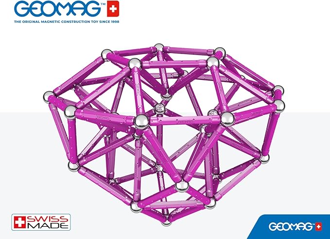 Geomag Masterbox Magnetic Toys for Kids Ages 8+, 248pc Purple Educational STEM Magnets for Kids - Swiss-Made Magnetic Blocks, Tiles and Building Toys from 100% Recycled Plastic