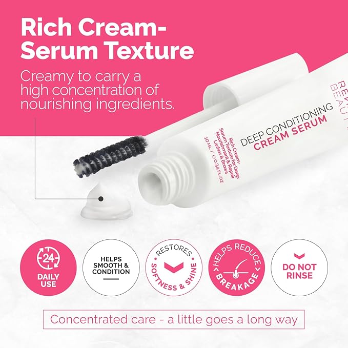 RB RENATA BEAUTY Lash & Brow Deep Conditioning Cream Serum – Rich Conditioning Cream for Lashes & Brows – Nourish, Repair & Protect for Eyebrows and Eyelashes – Post-Treatment Aftercare & Daily Use