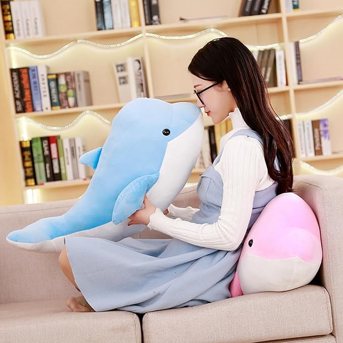 Dolphin Stuffed Animals Plush Pillows Soft Sea Animal Plush Toys Dolls Stuffed Animal Plushies Gifts for Kids (PINK-39Inch)