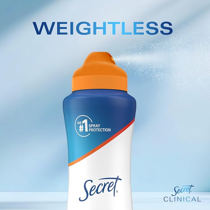 Secret Clinical Strength Dry Spray Antiperspirant Deodorant for Women, Stress Response, 3X Stress Protection, 72hr Sweat & Odor Protection, PH Balancing Minerals, 3.8 oz