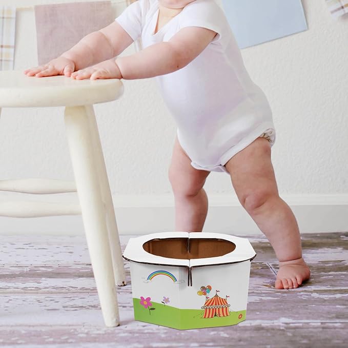 FRCOLOR Portable Foldable Paper Toilet with Travel Potty Seat for Boy Girl Compact Portable Toilet for Outdoor and Car Use Practical Foldable Closestool for Travel Potty Training