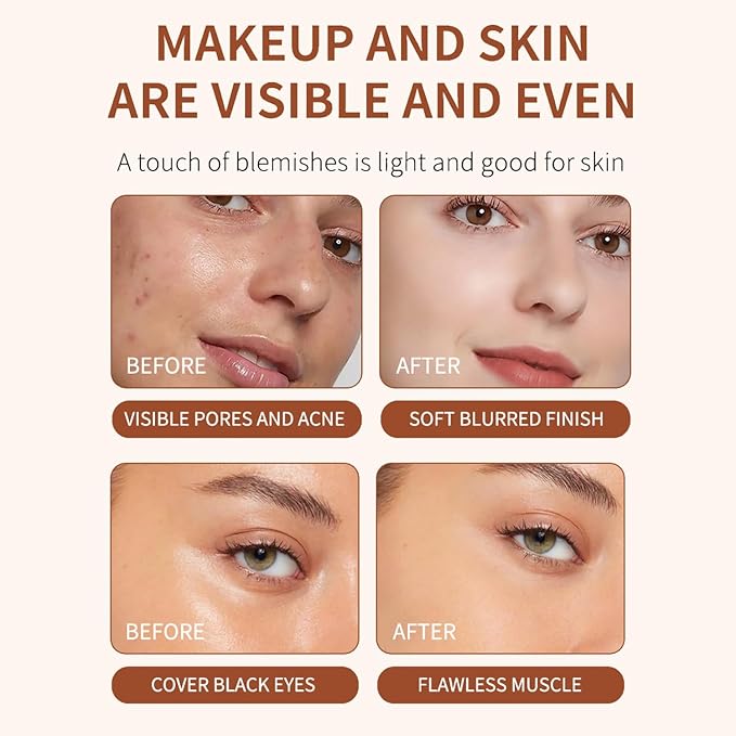 Flawless Hydrating Face Foundation Stick, Korean Lightweight Full-Coverage Cream-to-Matte Multi-Use Makeup for Dark Circles & Blemishes, Long-Wear Cream Stick with Brush, All Skin Types (01#Ivory)