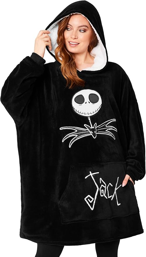 Disney Fleece Hoodie for Adults and Teenagers Oversized Hooded Poncho One Size - Stitch Gifts