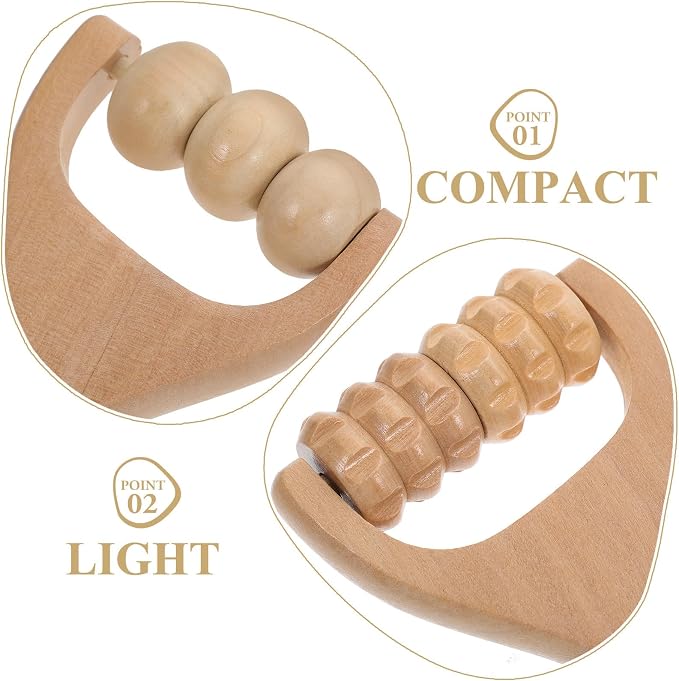 Ciieeo 4pcs Wooden Massage Roller Set, Full Body Massage Roller Tool for Hand, Foot Leg Recovery, Home Self Tools