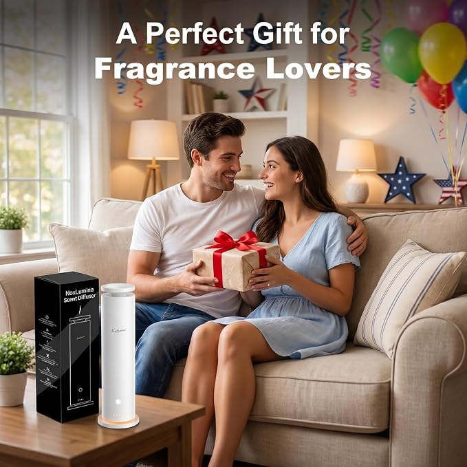 Waterless Diffuser Pro with 5 Scent Oils, Luxury Hotel-Class Essential Oil Diffuser Machine with 1500 Sq Ft Cover, 6 Mist, 4.06Oz Air Diffusers for Home Large Room Hotel SPA - White