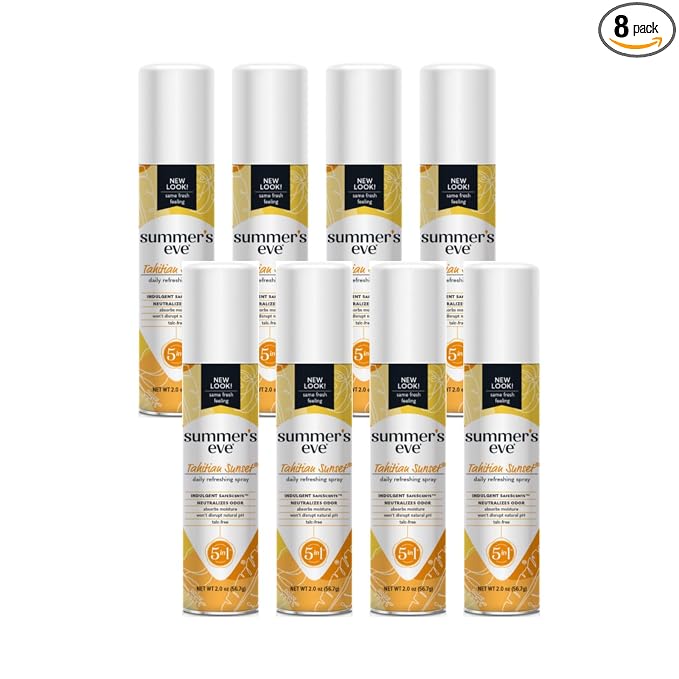 Summer's Eve Ultra Daily Active Feminine Freshening Spray, Intimate Deodorant, Neutralizes Odor, pH Balanced, Long Lasting Fresh Scent, 2 Ounce (Pack of 8)
