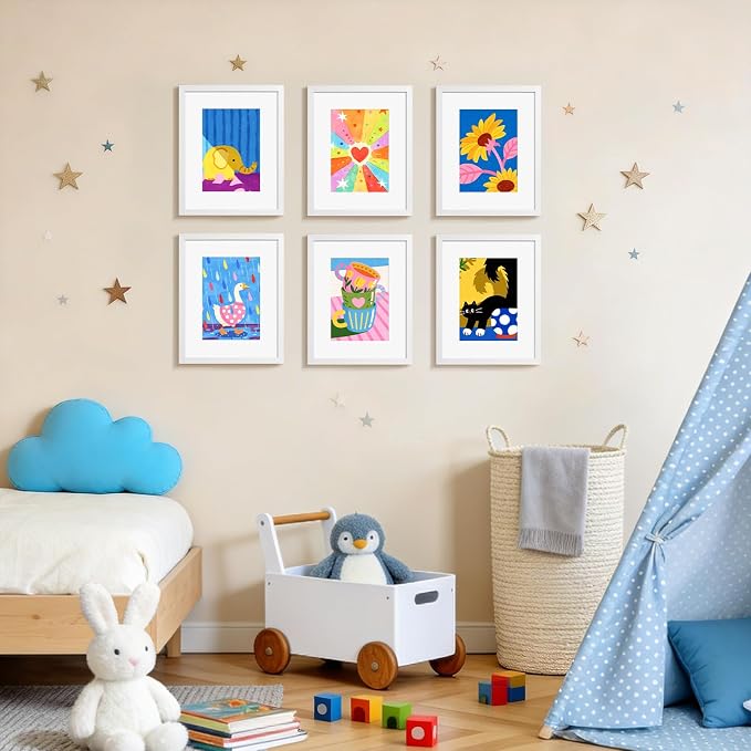HappyHapi 8x10 Picture Frames Set of 10, Wall or Tabletop Display, White | White 8x10 Frame Display Photos 5x7 with Mat or 8x10 without, Gallery Wall Frame Set for Room & Home Decor