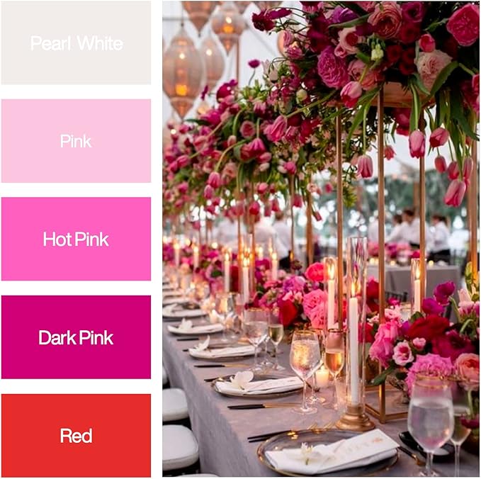 PartyWoo Pink Crepe Paper Streamers 6 Rolls 492 ft Pack of Light and Hot Pink Red White Crepe Paper Rolls for Baby Shower Valentine's Day Wedding Birthday Party Decorations (1.8 Inch x 82 Ft/Rolls)