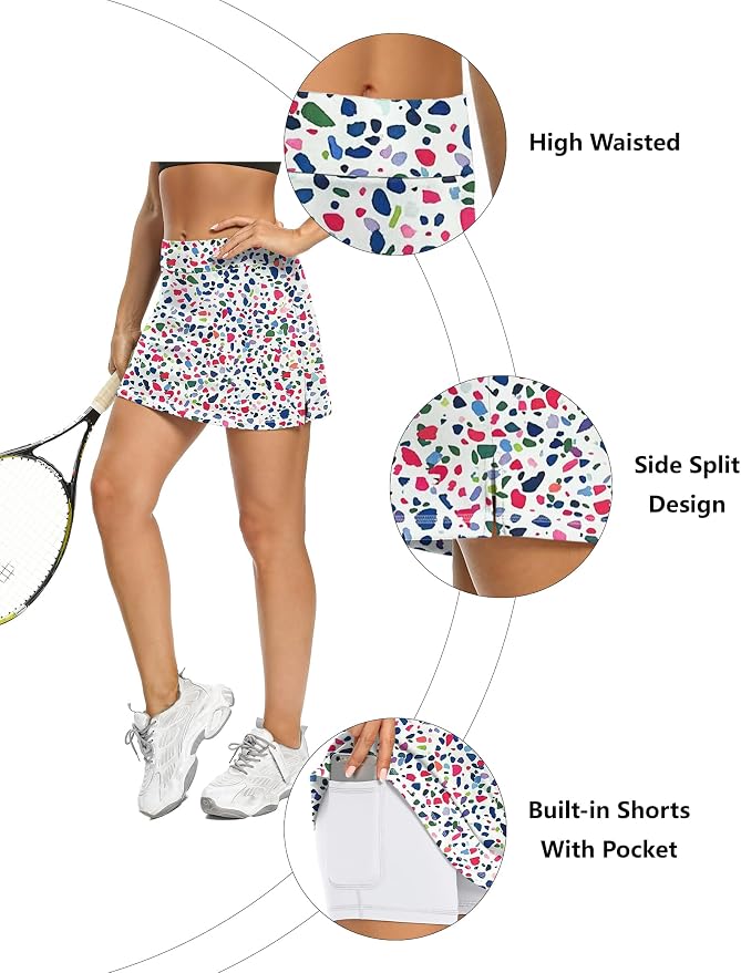 LouKeith Tennis Skirts for Women Golf Athletic Activewear Skorts Mini Summer Workout Running Shorts with Pockets