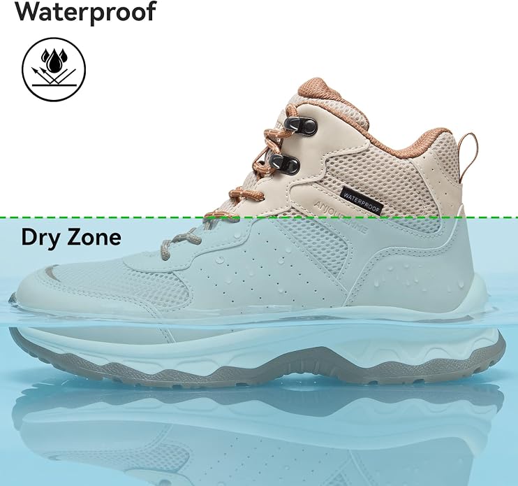 ANJOUFEMME Women's Waterproof Hiking Boots Lightweight Non-Slip Outdoor | Trekking, backpacking, camping, breathable & durable