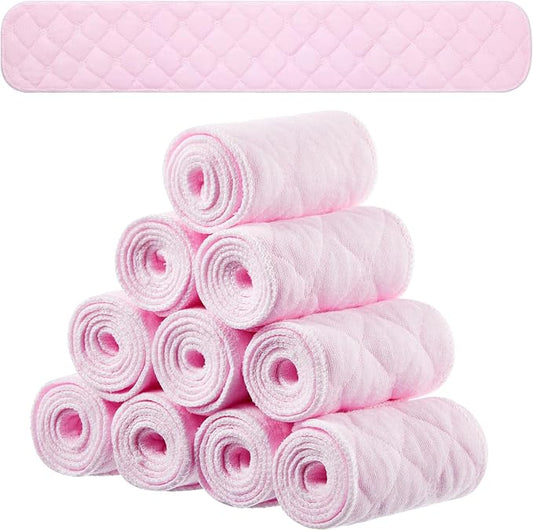 Toulite 10 Pcs Reusable Bra Liners for Sweat, 3 Layer Bra Sweat Pads, Soft Cotton Outer Layer with Polyester Fiber Core