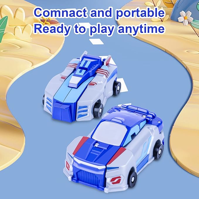 Collision Transforming Dinosaur Car Toys,2 in 1 Magnetic Cars Collision Transform into Dino Toys,Car Robot for Boys Girls Toy Age 2-12, Christmas Birthday Gift