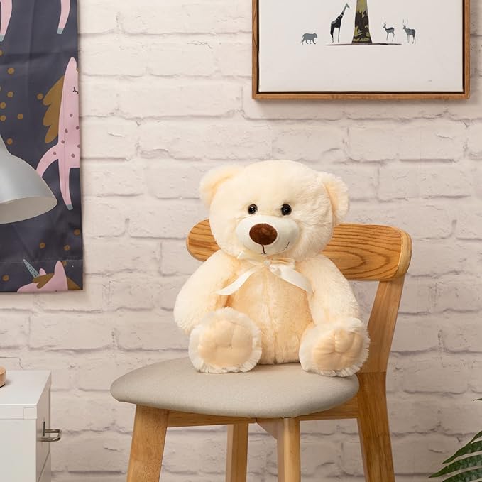 Super Color Teddy Bear Stuffed Animals Plush Toy for Children Girlfriend Family Congratulations Baby Shower Birthday Beige 14 inch