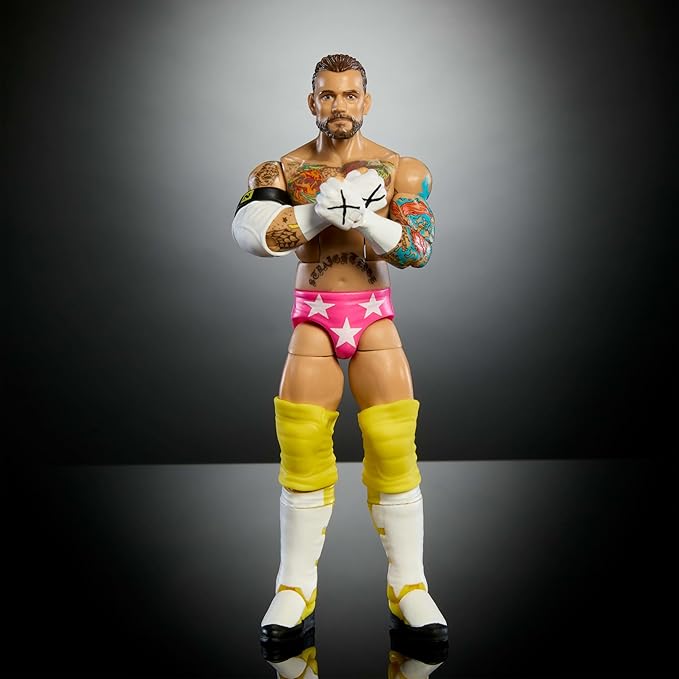Mattel WWE Elite Action Figure & Accessories, Series #113 6-inch Collectible 6-inch Collectible CM Punk with 25 Articulation Points & Swappable Hands