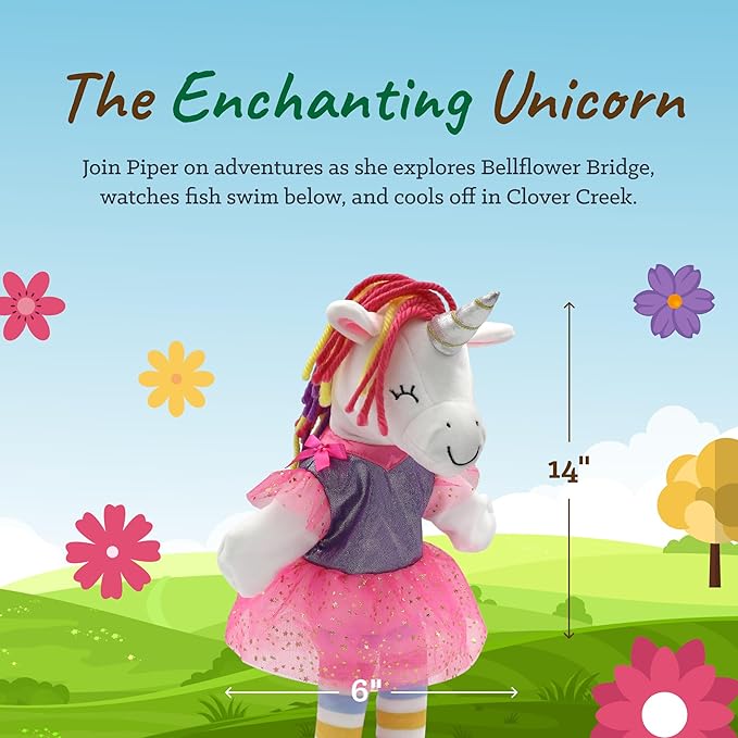 Sharewood Forest Friends Piper The Unicorn Hand Puppet - Stuffed Animal for Toddlers, Kids, Teachers, Daycare & School - Perfect for Puppet Theatre and Creative Play