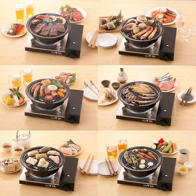 Iwatani Korean Cookware Aburi Stove Top Grill Pan, Black, (CB-P-AM3)