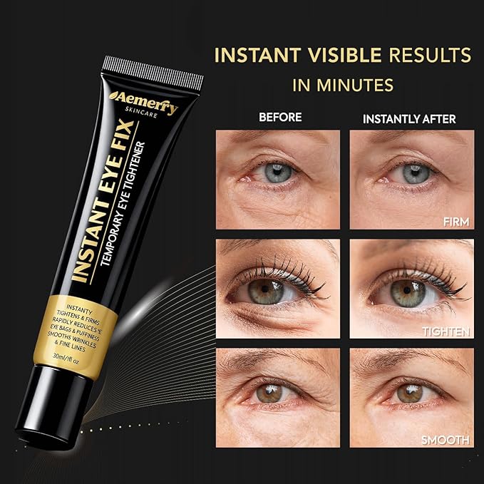Instant Eye & Face Tightener Cream – Reduces Bags & Puffiness, Smooths Wrinkles & Fine Lines in Minutes, Temporary Lift & Firm Under-Eye Area, Advanced Lightweight Formula for Men & Women, 30 ml